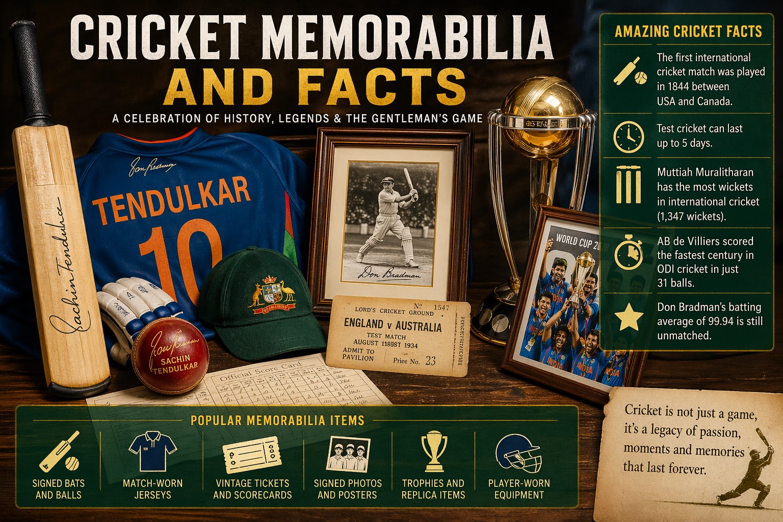 Cricket Memorabilia And Facts