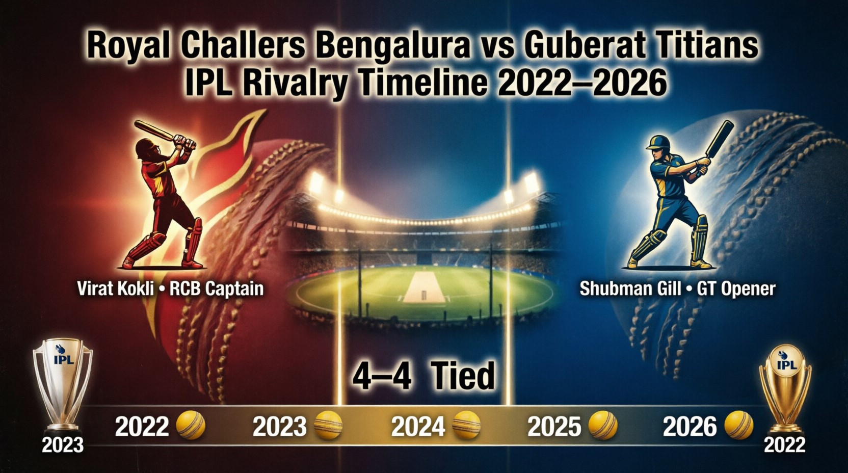royal challengers bengaluru vs gujarat titans timeline