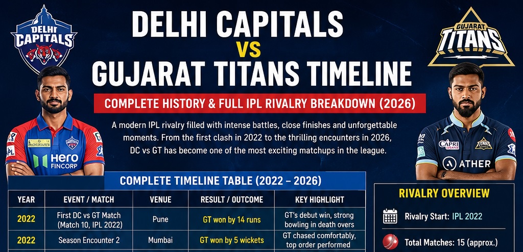 delhi capitals vs gujarat titans timeline