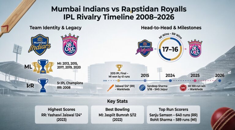 mumbai indians vs rajasthan royals timeline