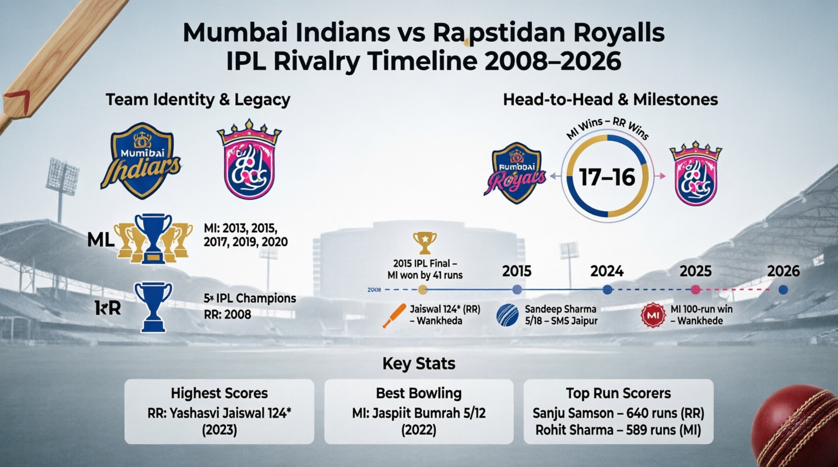 mumbai indians vs rajasthan royals timeline