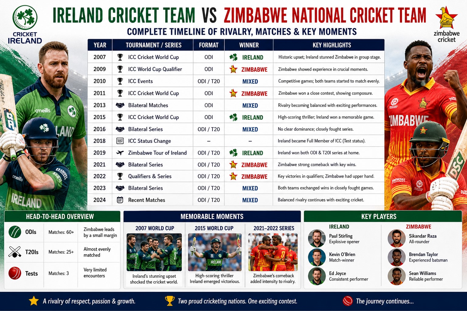 ireland cricket team vs zimbabwe national cricket team timeline